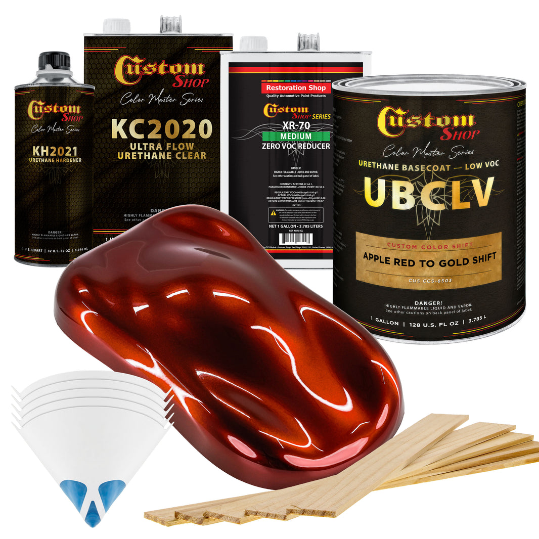CCS Custom Color Shift Automotive Paint - Apple Red to Gold Shifting Effect - Gallon Ultra Flow Kit