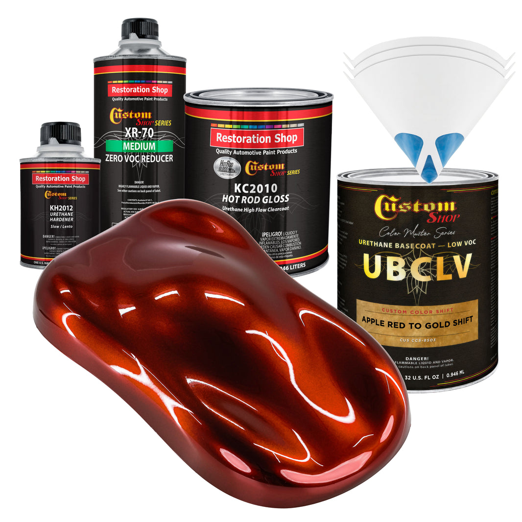 CCS Custom Color Shift Automotive Paint - Apple Red to Gold Shifting Effect - Quart Gloss Kit