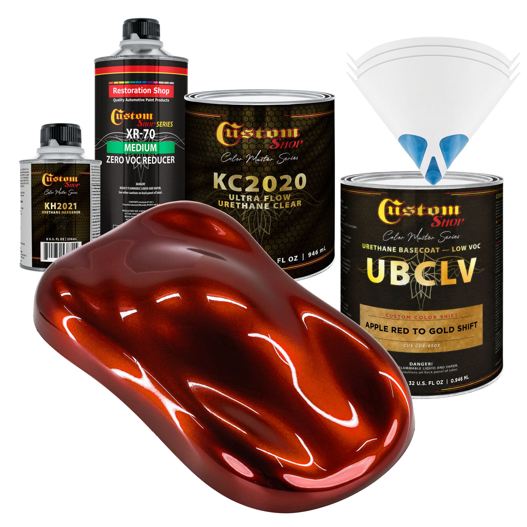 CCS Custom Color Shift Automotive Paint - Apple Red to Gold Shifting Effect - Quart Ultra Flow Kit