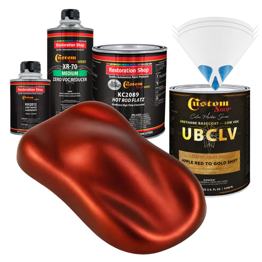 CCS Custom Color Shift Automotive Paint - Apple Red to Gold Shifting Effect - Quart Matte Kit