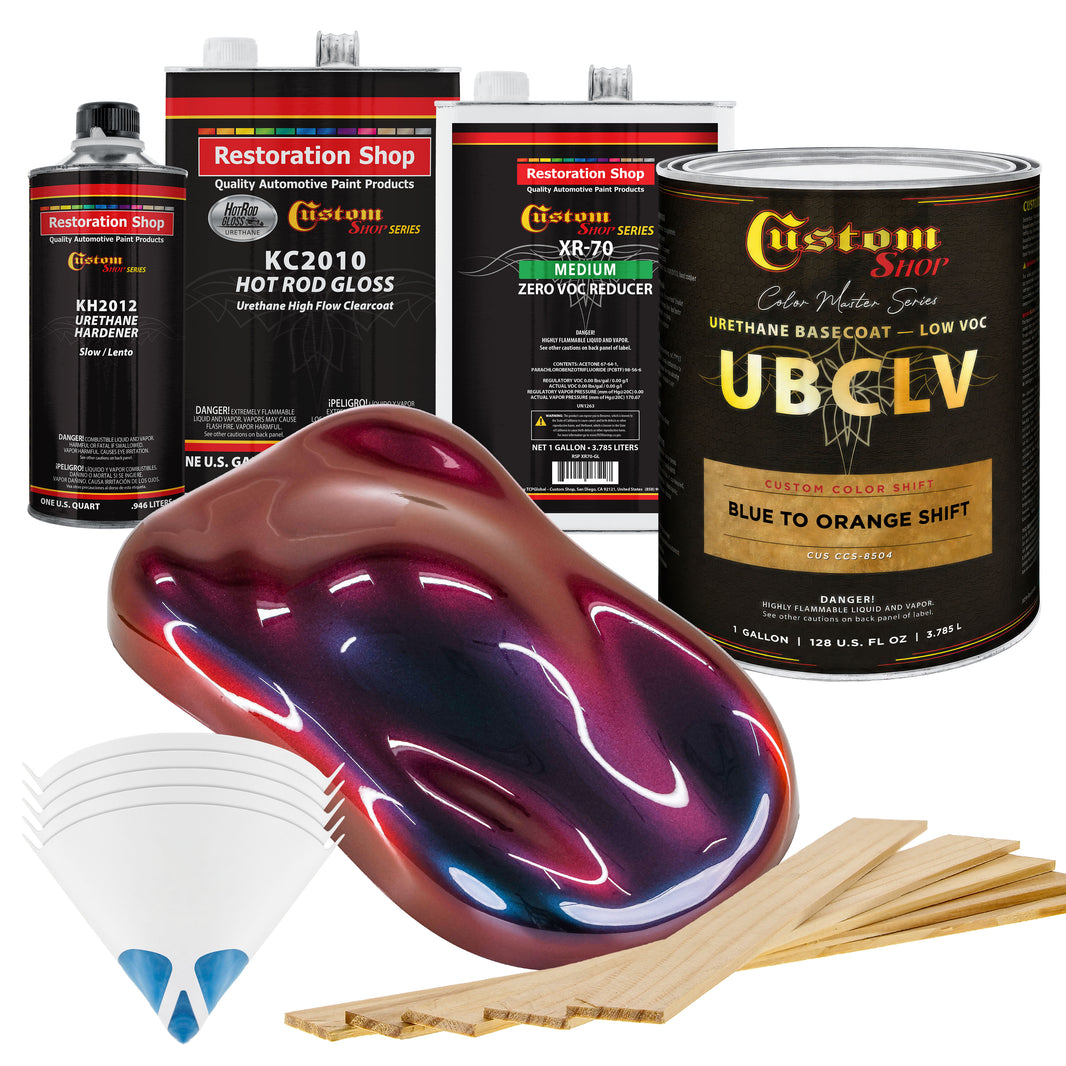 CCS Custom Color Shift Automotive Paint - Blue to Orange Shifting Effect - Gallon Gloss Kit