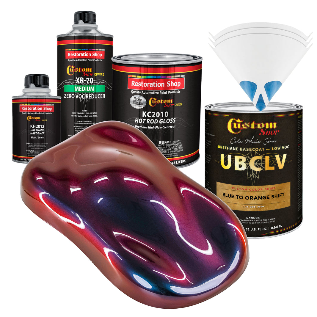 CCS Custom Color Shift Automotive Paint - Blue to Orange Shifting Effect - Quart Gloss Kit