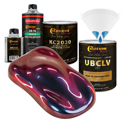 CCS Custom Color Shift Automotive Paint - Blue to Orange Shifting Effect - Quart Ultra Flow Kit
