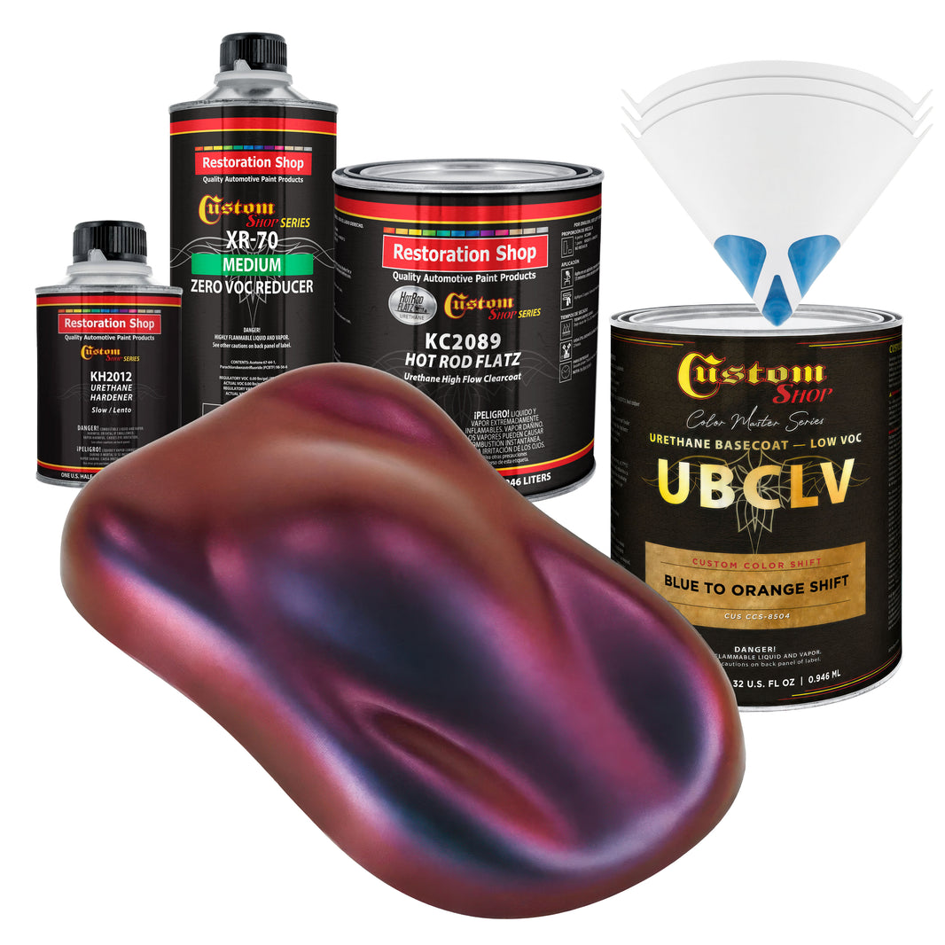 CCS Custom Color Shift Automotive Paint - Blue to Orange Shifting Effect - Quart Matte Kit