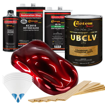 CCS Custom Color Shift Automotive Paint - Cranberry to Tangerine Shifting Effect - Gallon Gloss Kit