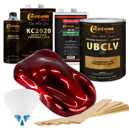 CCS Custom Color Shift Automotive Paint - Cranberry to Tangerine Shifting Effect - Gallon Ultra Flow Kit