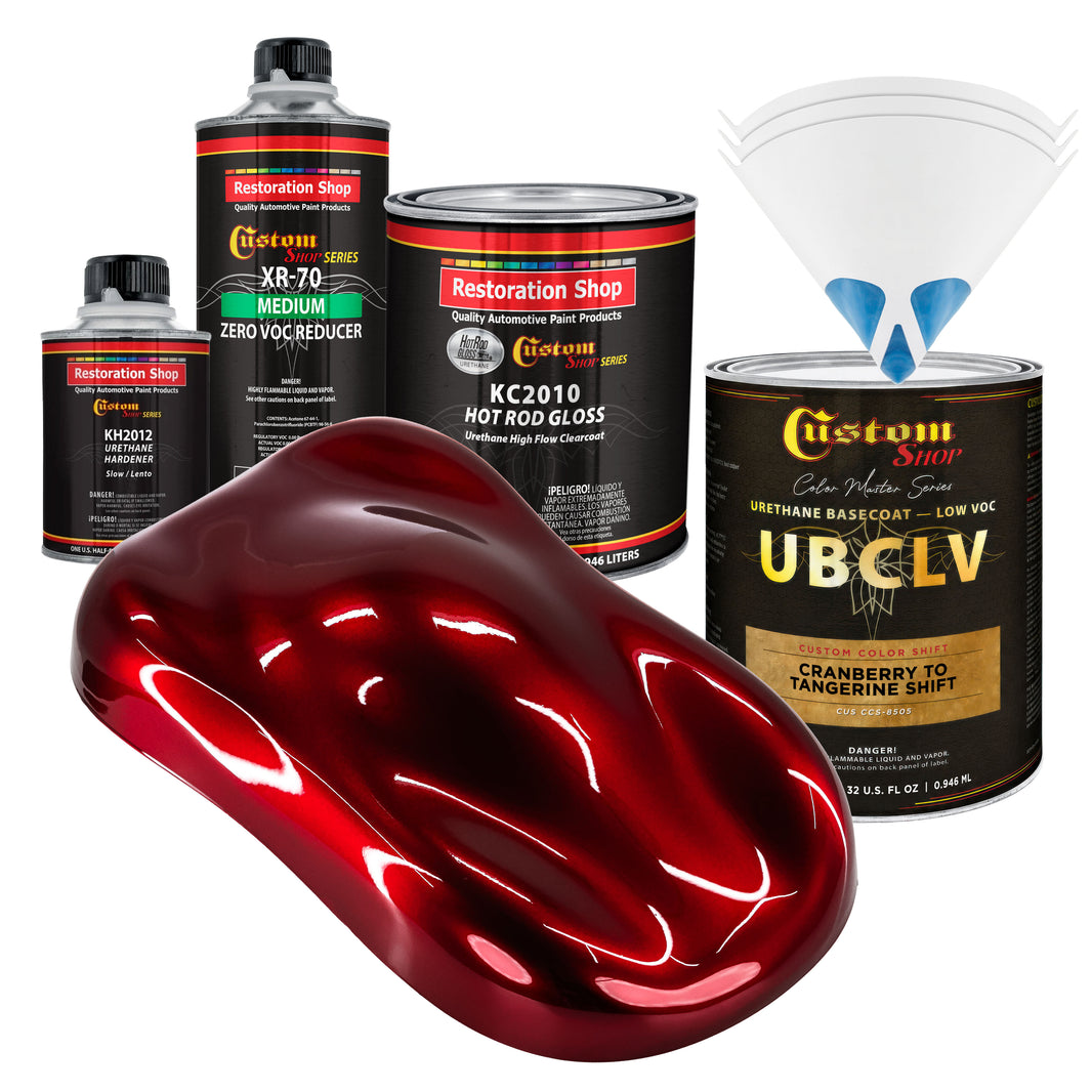 CCS Custom Color Shift Automotive Paint - Cranberry to Tangerine Shifting Effect - Quart Gloss Kit
