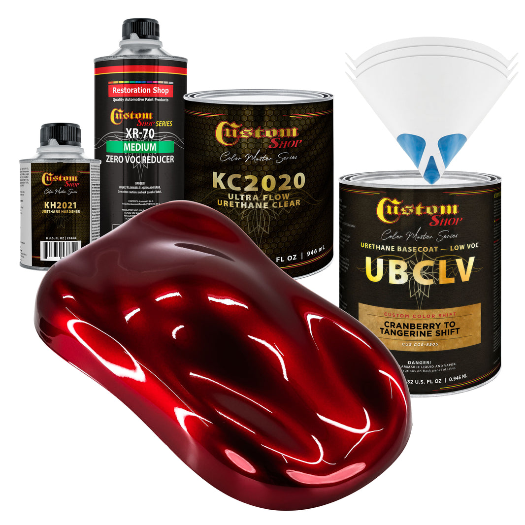 CCS Custom Color Shift Automotive Paint - Cranberry to Tangerine Shifting Effect - Quart Ultra Flow Kit