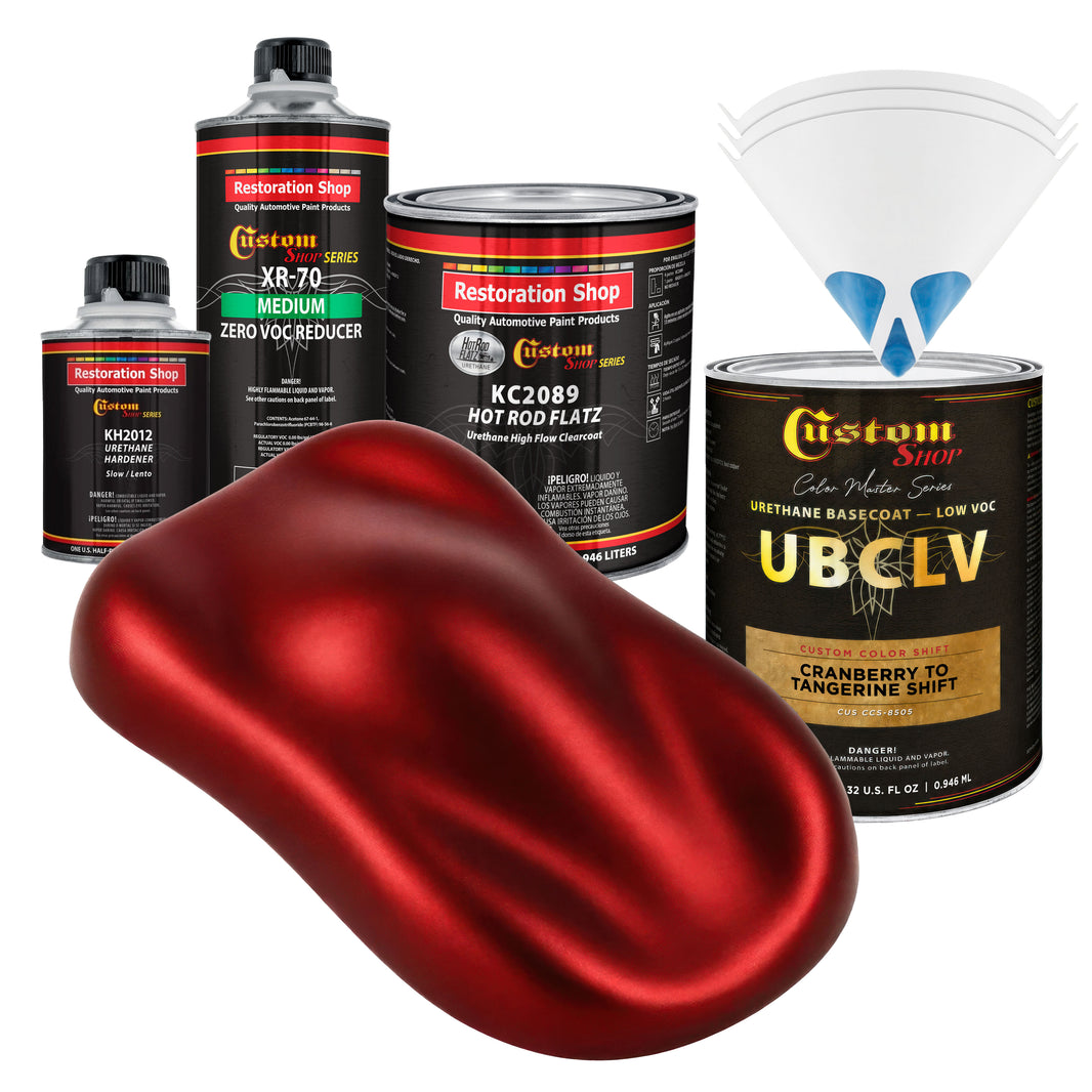 CCS Custom Color Shift Automotive Paint - Cranberry to Tangerine Shifting Effect - Quart Matte Kit