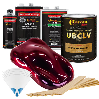 CCS Custom Color Shift Automotive Paint - Purple to Red Shifting Effect - Gallon Gloss Kit