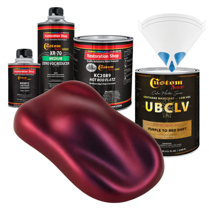 CCS Custom Color Shift Automotive Paint - Purple to Red Shifting Effect - Quart Matte Kit