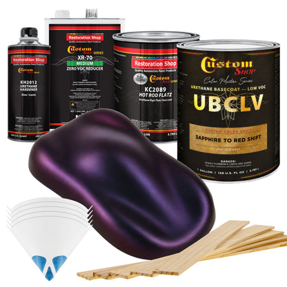 CCS Custom Color Shift Automotive Paint - Sapphire to Red Shifting Effect - Gallon Matte Kit