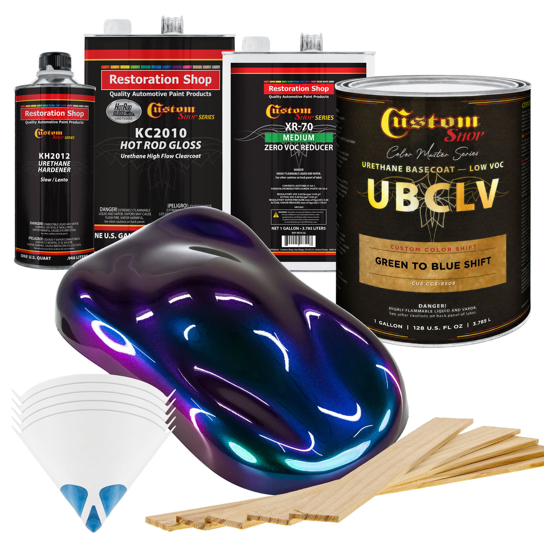 CCS Custom Color Shift Automotive Paint - Green to Blue Shifting Effect - Gallon Gloss Kit