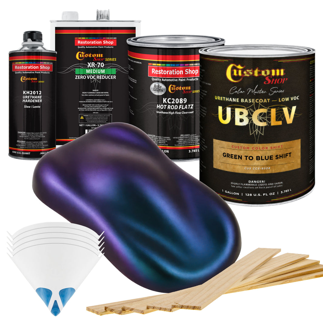 CCS Custom Color Shift Automotive Paint - Green to Blue Shifting Effect - Gallon Matte Kit