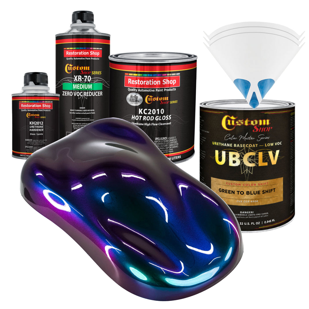 CCS Custom Color Shift Automotive Paint - Green to Blue Shifting Effect - Quart Gloss Kit