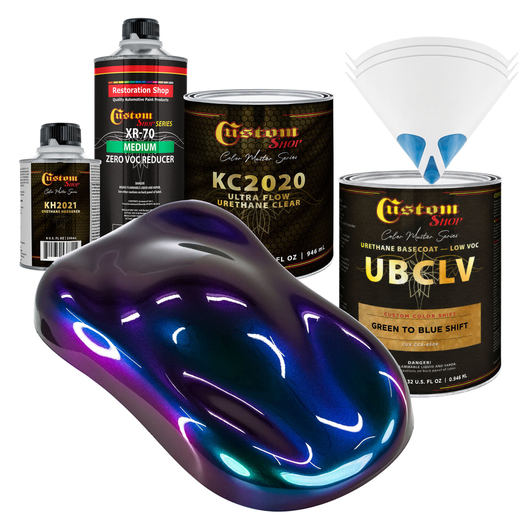 CCS Custom Color Shift Automotive Paint - Green to Blue Shifting Effect - Quart Ultra Flow Kit