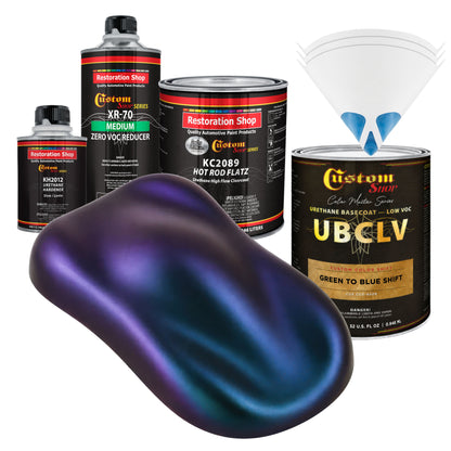 CCS Custom Color Shift Automotive Paint - Green to Blue Shifting Effect - Quart Matte Kit