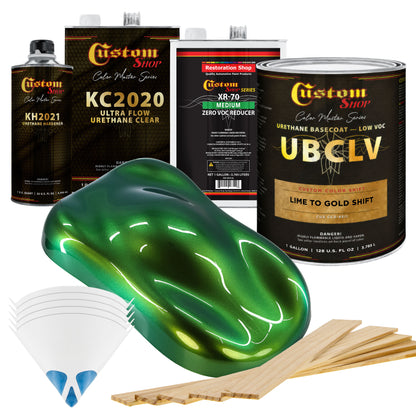 CCS Custom Color Shift Automotive Paint - Lime to Gold Shifting Effect - Gallon Ultra Flow Kit