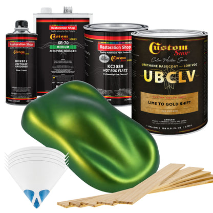 CCS Custom Color Shift Automotive Paint - Lime to Gold Shifting Effect - Gallon Matte Kit