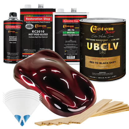 CCS Custom Color Shift Automotive Paint - Red to Black Shifting Effect - Gallon Gloss Kit