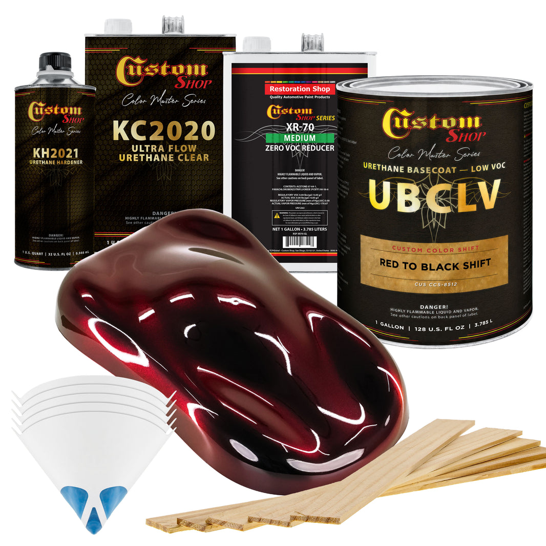 CCS Custom Color Shift Automotive Paint - Red to Black Shifting Effect - Gallon Ultra Flow Kit