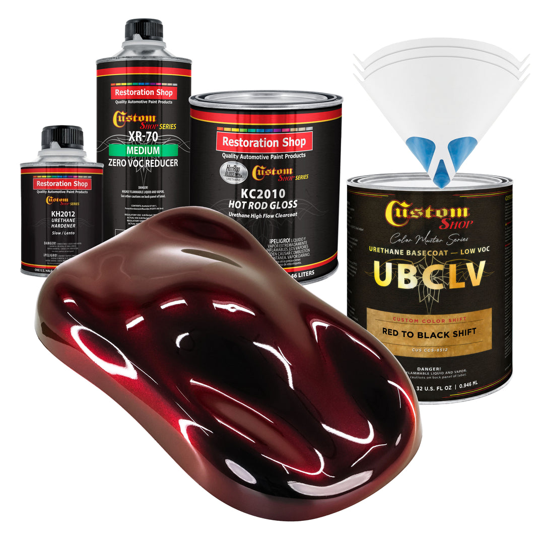 CCS Custom Color Shift Automotive Paint - Red to Black Shifting Effect - Quart Gloss Kit