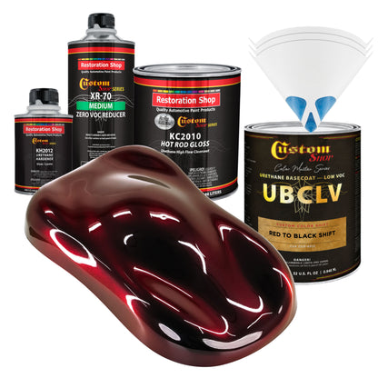 CCS Custom Color Shift Automotive Paint - Red to Black Shifting Effect - Quart Gloss Kit