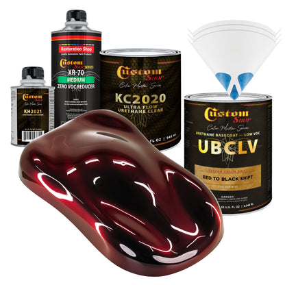CCS Custom Color Shift Automotive Paint - Red to Black Shifting Effect - Quart Ultra Flow Kit