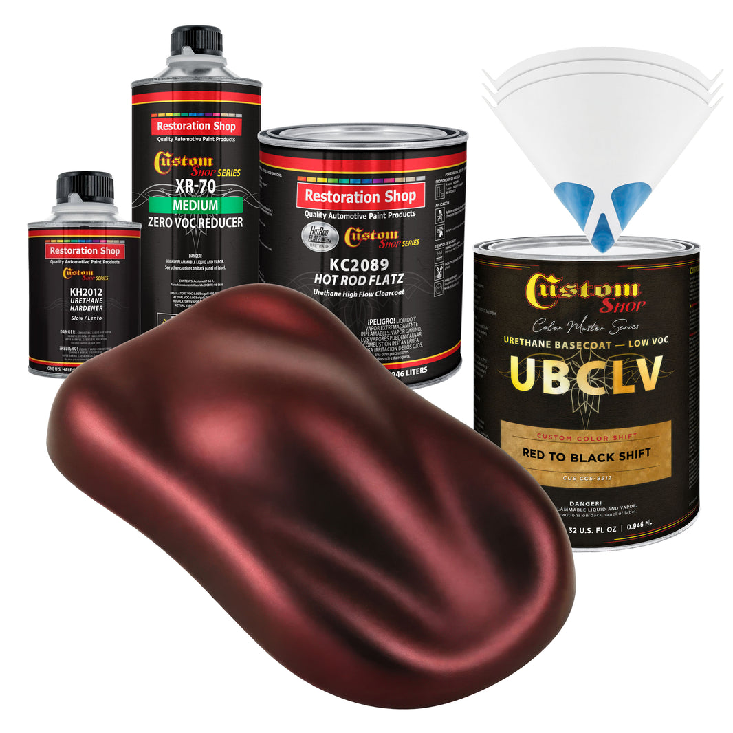 CCS Custom Color Shift Automotive Paint - Red to Black Shifting Effect - Quart Matte Kit