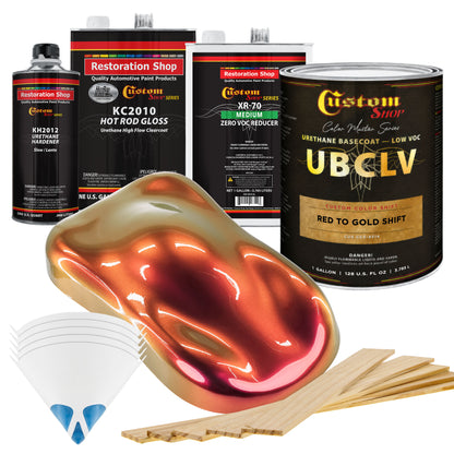 CCS Custom Color Shift Automotive Paint - Red to Gold Shifting Effect - Gallon Gloss Kit
