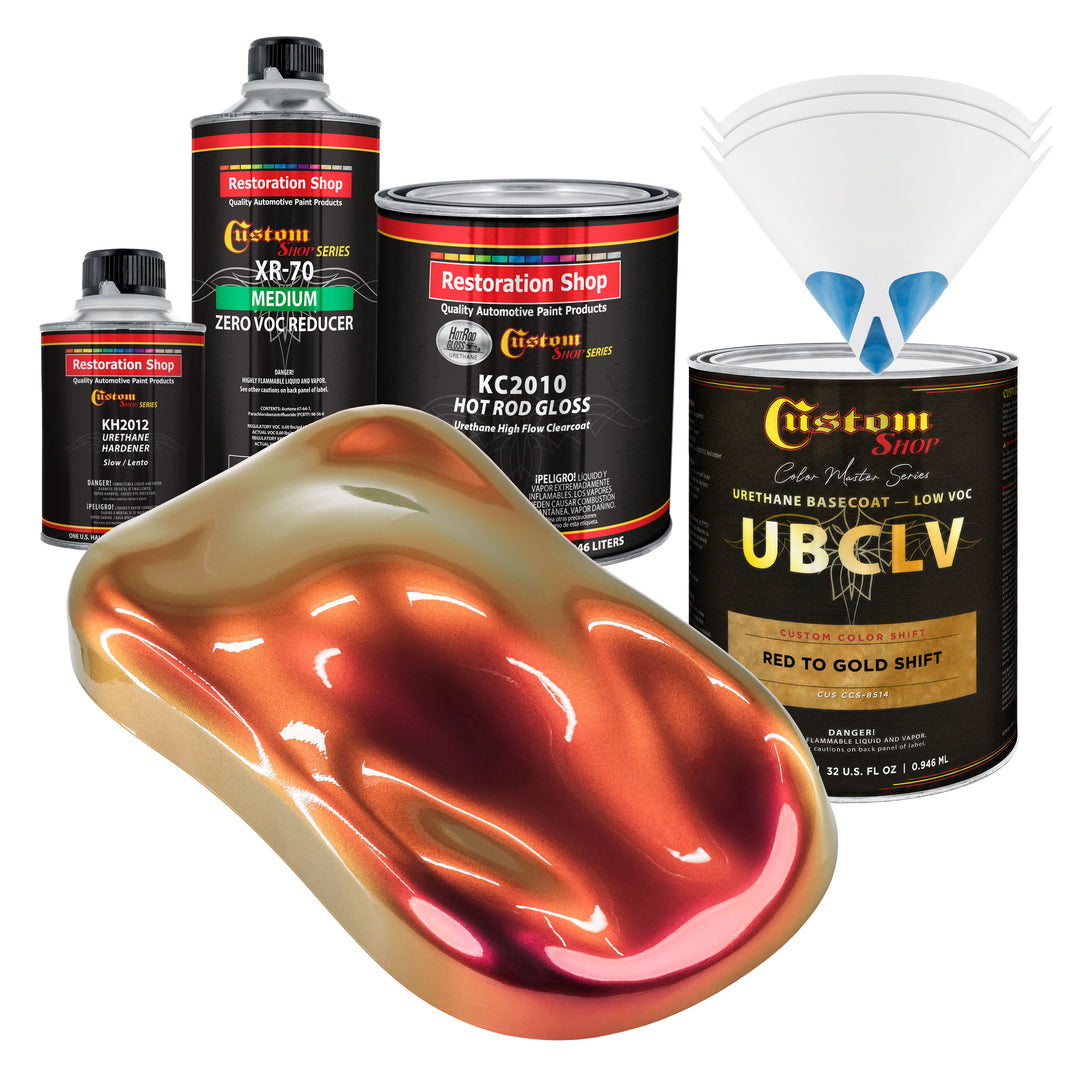 CCS Custom Color Shift Automotive Paint - Red to Gold Shifting Effect - Quart Gloss Kit