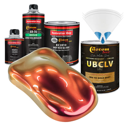CCS Custom Color Shift Automotive Paint - Red to Gold Shifting Effect - Quart Gloss Kit