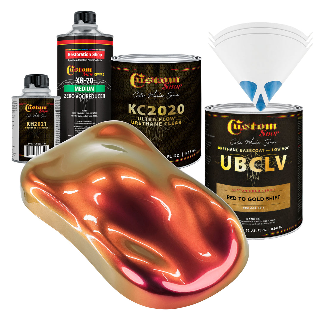 CCS Custom Color Shift Automotive Paint - Red to Gold Shifting Effect - Quart Ultra Flow Kit