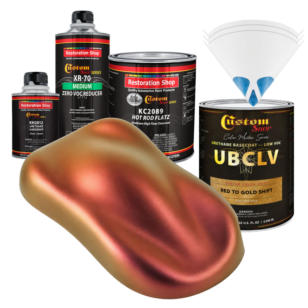 CCS Custom Color Shift Automotive Paint - Red to Gold Shifting Effect - Quart Matte Kit
