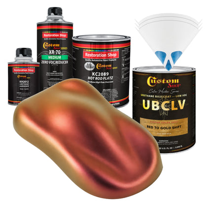 CCS Custom Color Shift Automotive Paint - Red to Gold Shifting Effect - Quart Matte Kit
