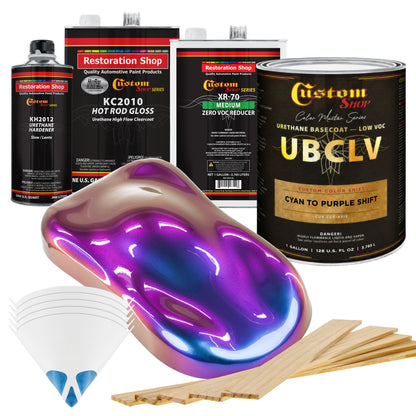 CCS Custom Color Shift Automotive Paint - Cyan to Purple Shifting Effect - Gallon Gloss Kit