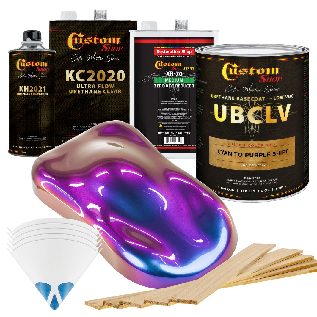CCS Custom Color Shift Automotive Paint - Cyan to Purple Shifting Effect - Gallon Ultra Flow Kit