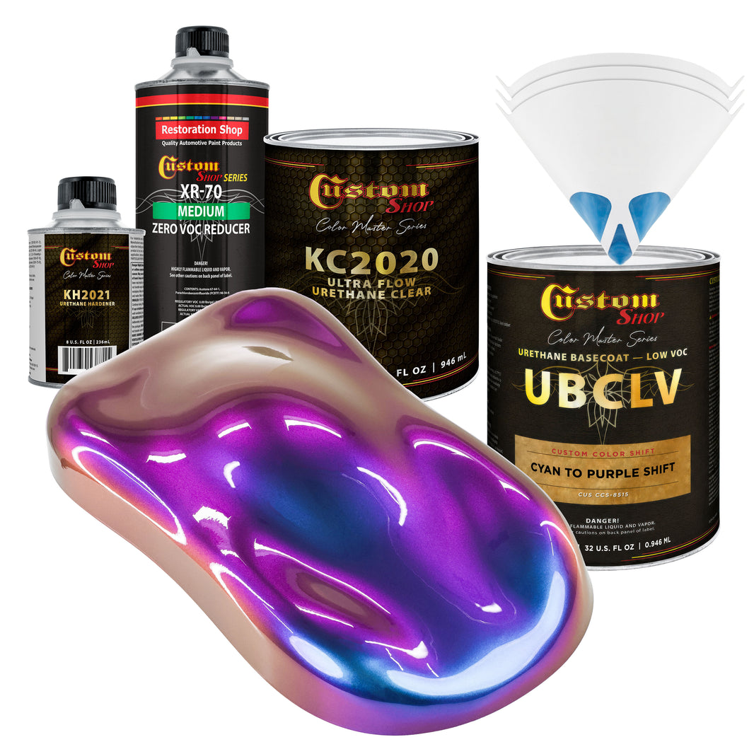 CCS Custom Color Shift Automotive Paint - Cyan to Purple Shifting Effect - Quart Ultra Flow Kit