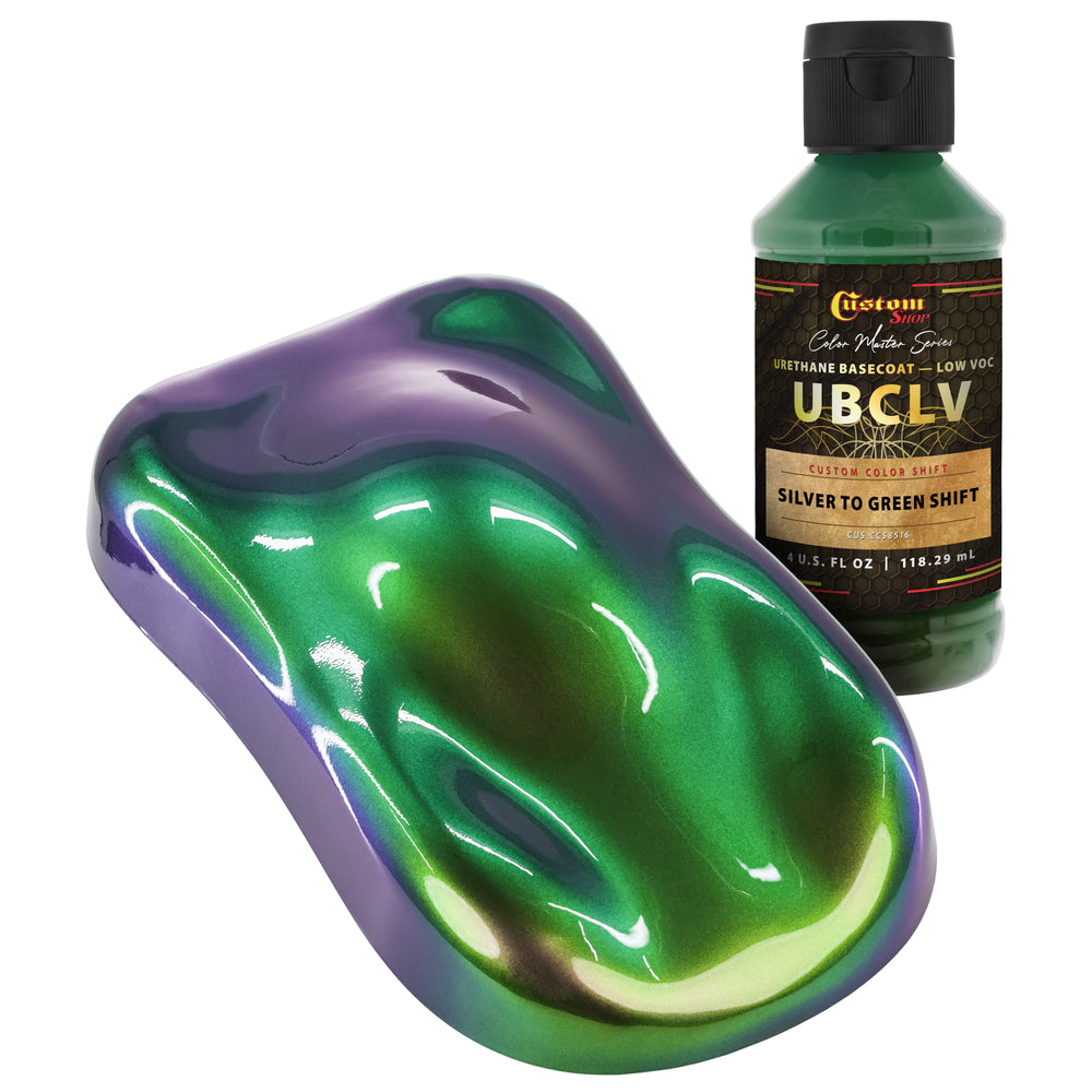 Custom Shop CCS Custom Color Shift Automotive Paint - Silver to Green Shifting Effect - 4-Ounce Bottle