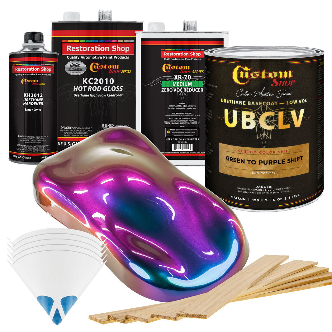 CCS Custom Color Shift Automotive Paint - Green to Purple Shifting Effect - Gallon Gloss Kit