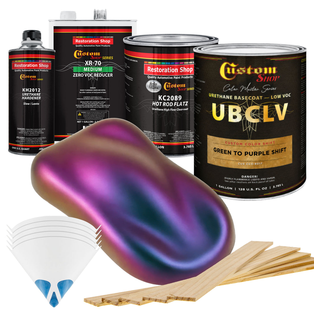 CCS Custom Color Shift Automotive Paint - Green to Purple Shifting Effect - Gallon Matte Kit