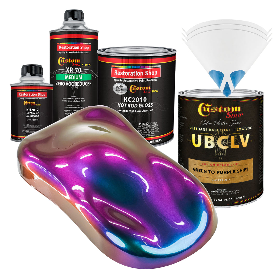 CCS Custom Color Shift Automotive Paint - Green to Purple Shifting Effect - Quart Gloss Kit