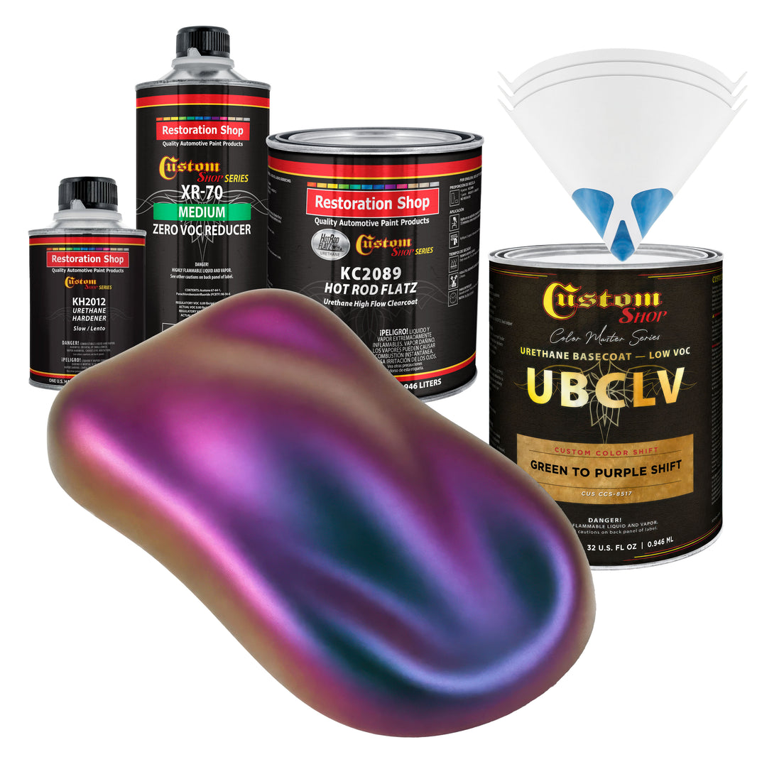 CCS Custom Color Shift Automotive Paint - Green to Purple Shifting Effect - Quart Matte Kit