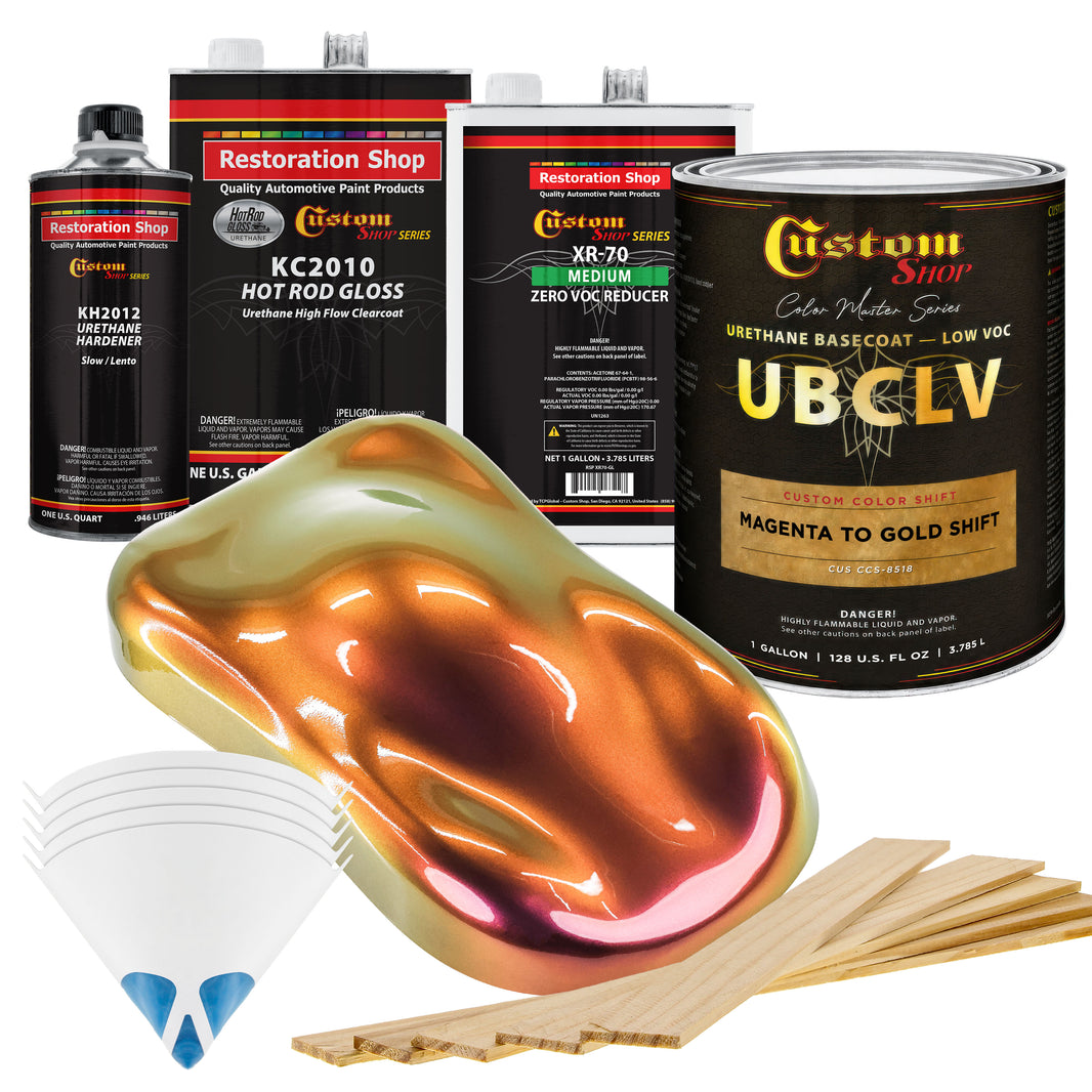 CCS Custom Color Shift Automotive Paint - Magenta to Gold Shifting Effect - Gallon Gloss Kit