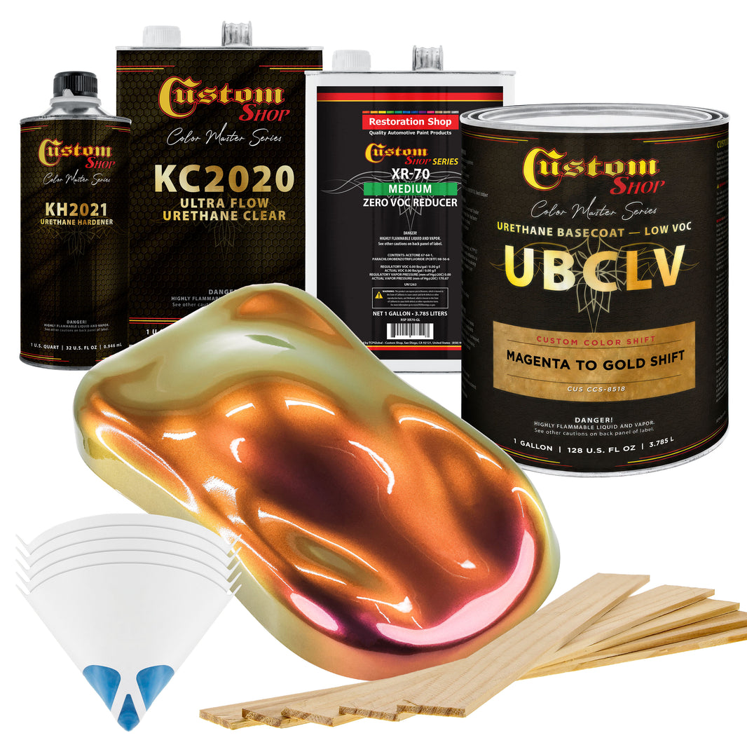 CCS Custom Color Shift Automotive Paint - Magenta to Gold Shifting Effect - Gallon Ultra Flow Kit
