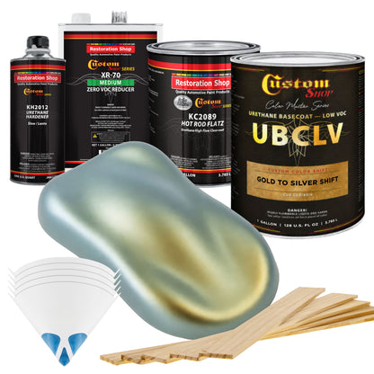 CCS Custom Color Shift Automotive Paint - Gold to Silver Shifting Effect - Gallon Matte Kit