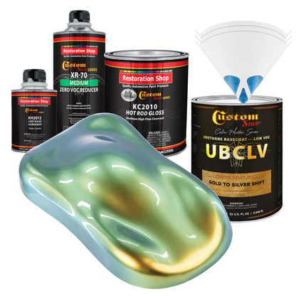 CCS Custom Color Shift Automotive Paint - Gold to Silver Shifting Effect - Quart Gloss Kit