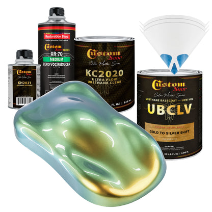 CCS Custom Color Shift Automotive Paint - Gold to Silver Shifting Effect - Quart Ultra Flow Kit