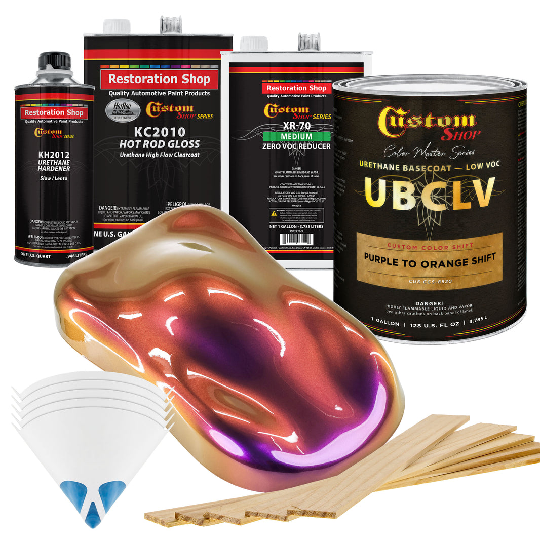 CCS Custom Color Shift Automotive Paint - Purple to Orange Shifting Effect - Gallon Gloss Kit