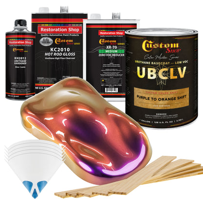 CCS Custom Color Shift Automotive Paint - Purple to Orange Shifting Effect - Gallon Gloss Kit
